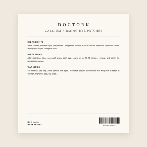 Calcium Firming Eye Patches (60) ingredients
