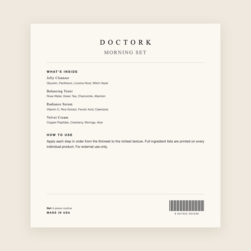 Doctork Morning Set what's inside
