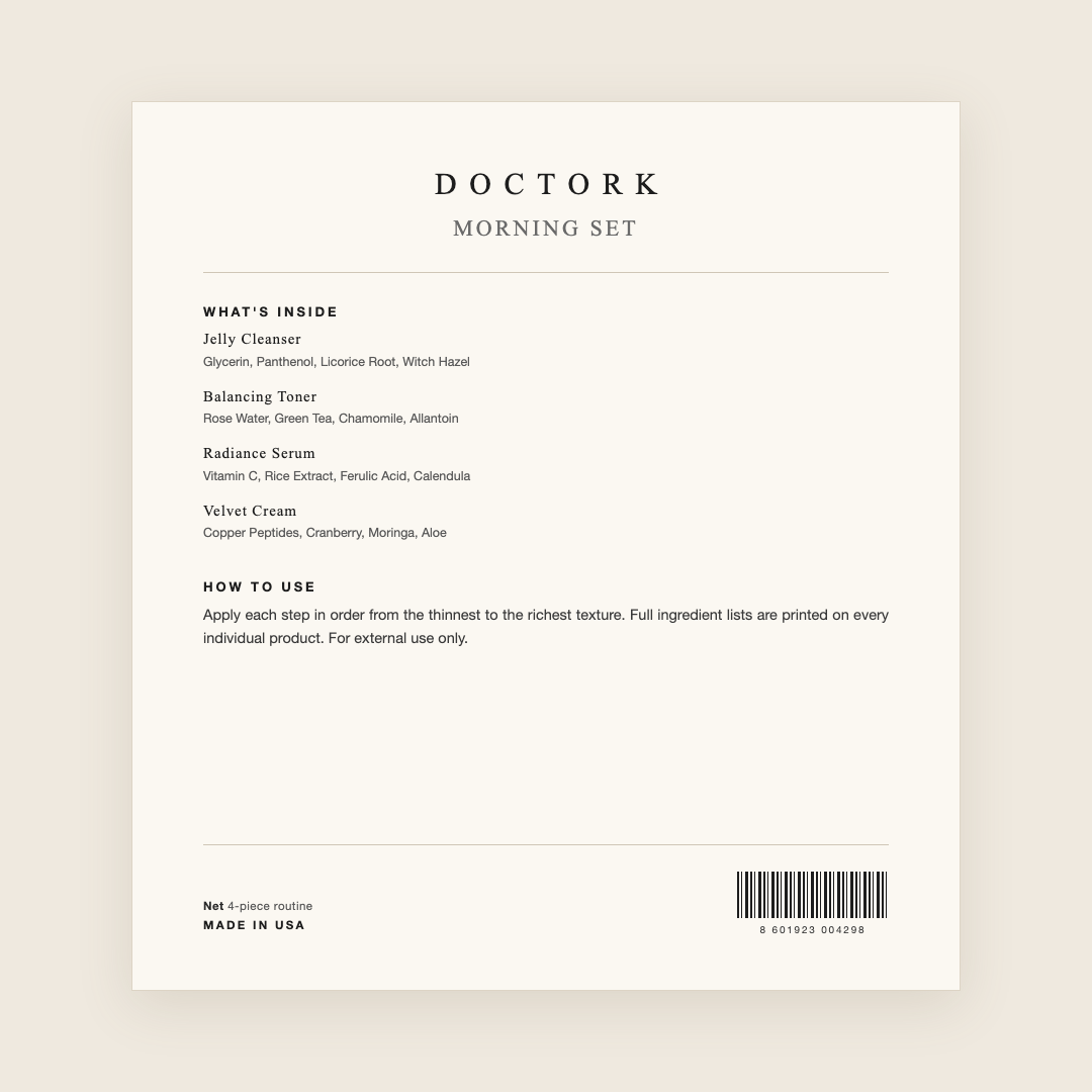 Doctork Morning Set what's inside